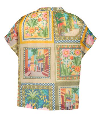 Multicolor bloes met print Paso Momoni