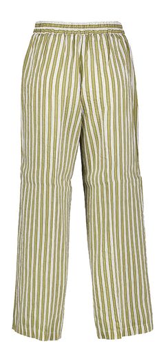 Olijfgroene gestreepte broek met elastiek  Juan Momoni 