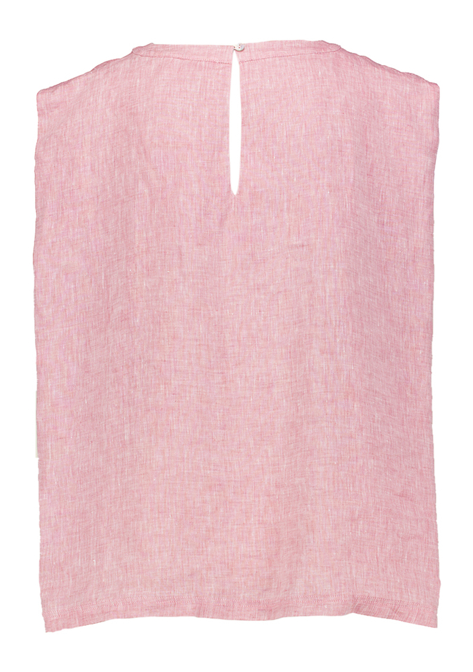 Donkerroze mouwloze linnen blouse Sofia Momoni