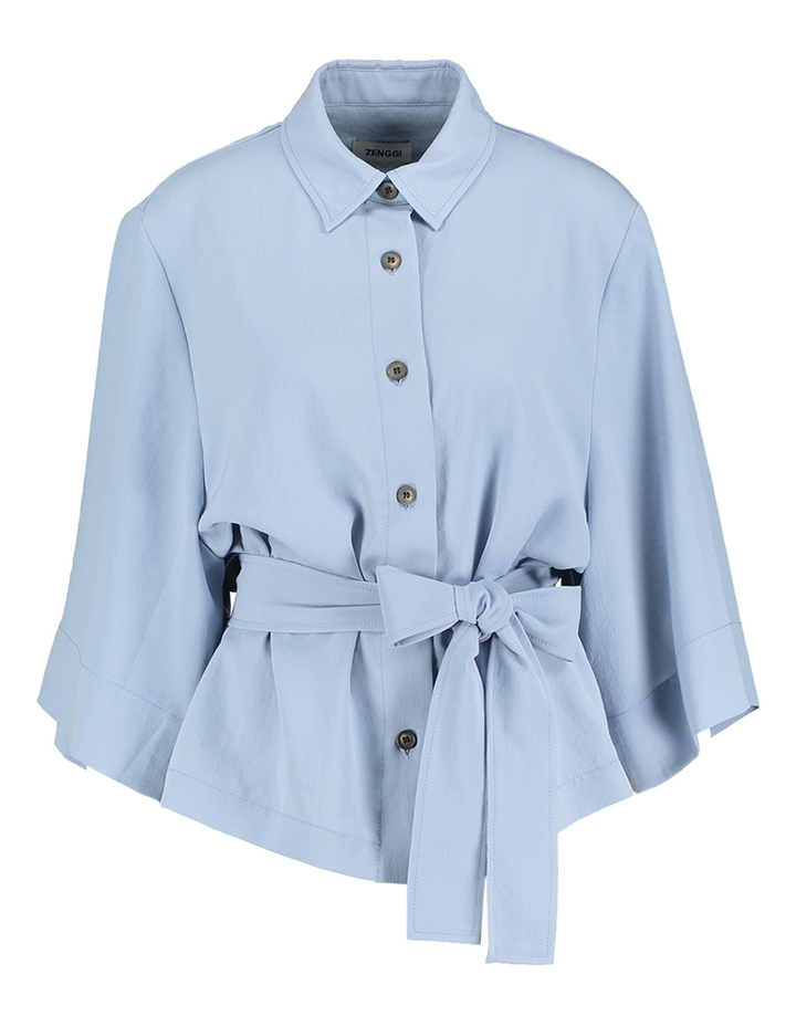 Blauwe bloes met wijde mouwen Zenggi