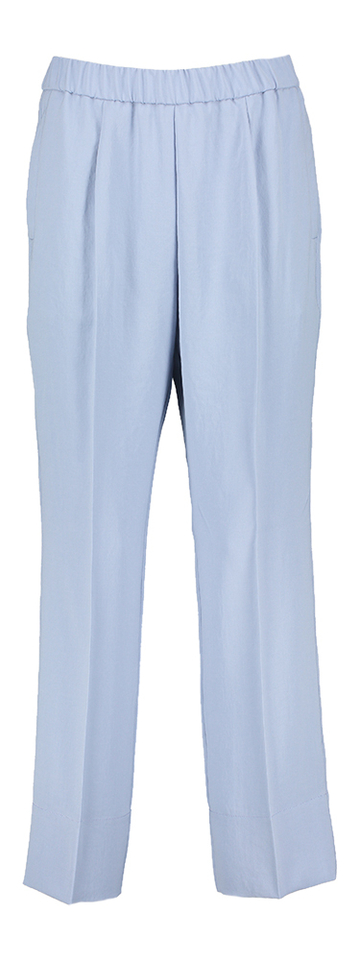 Blauwe wijde broek met bandplooi Zenggi 