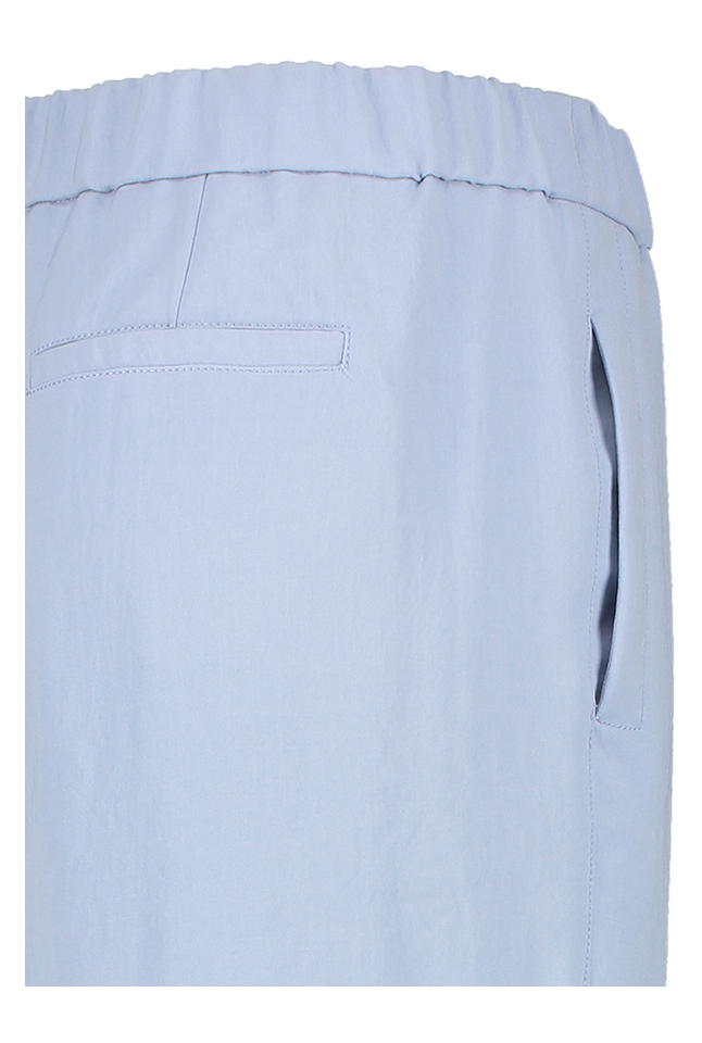 Blauwe wijde broek met bandplooi Zenggi 