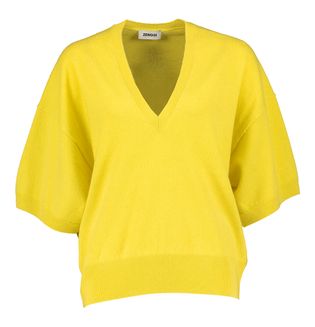 Zenggi Gele trui met V-hals in cashmere
