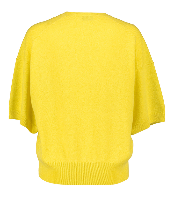 Gele trui met V-hals in cashmere Zenggi 