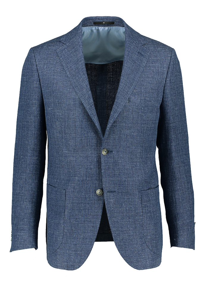 Donkerblauwe blazer met wit stiksel Dressler 