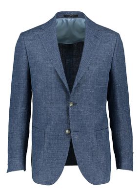 Donkerblauwe blazer met wit stiksel Dressler