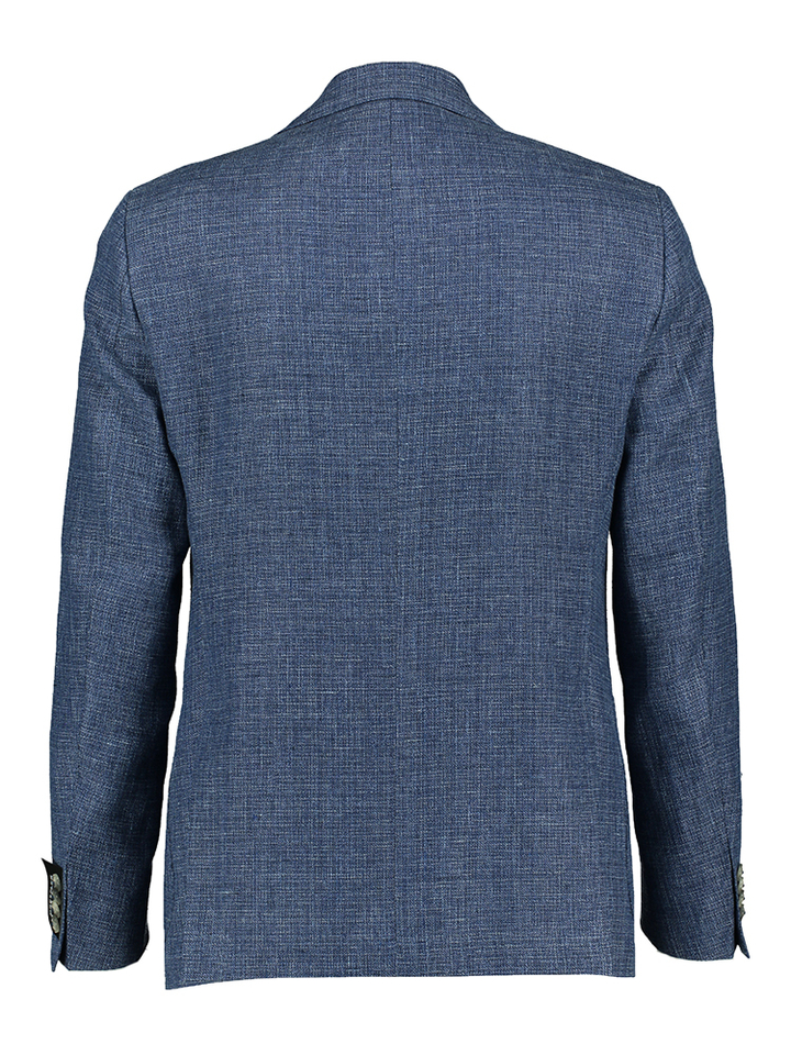 Donkerblauwe blazer met wit stiksel Dressler 