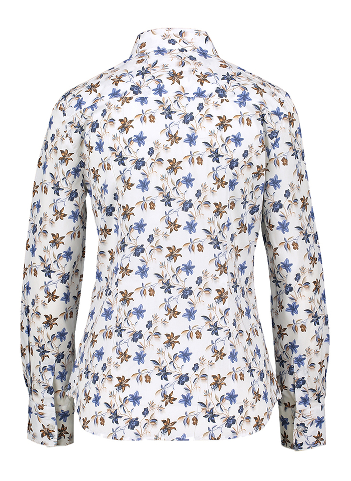 Wit katoenen hemd met bloemenprint Brigitte Christiana Conti 