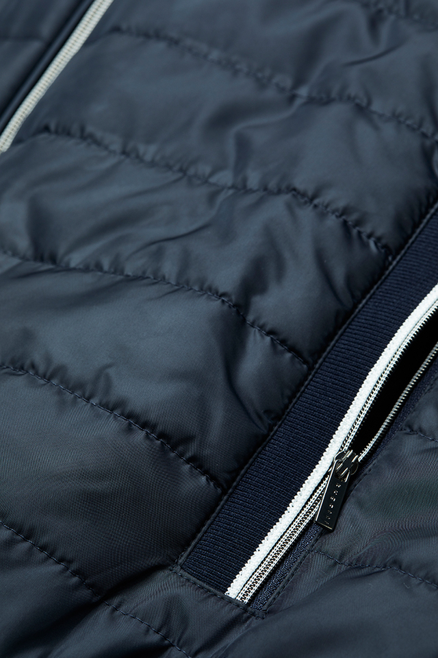 Donkerblauwe jas met rits Bugatti