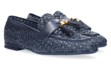 Donkerblauwe mocassins Frau
