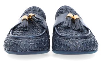 Donkerblauwe mocassins Frau