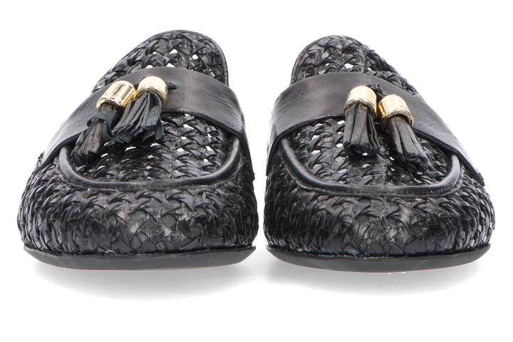 Zwarte gewevens slippeers Frau