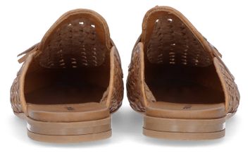 Cognac kleurige geweven slippers Frau