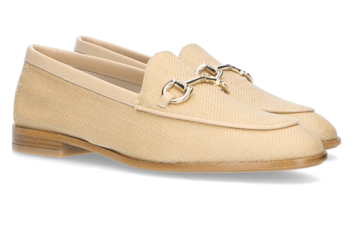 Beige mocassins in raffia Frau