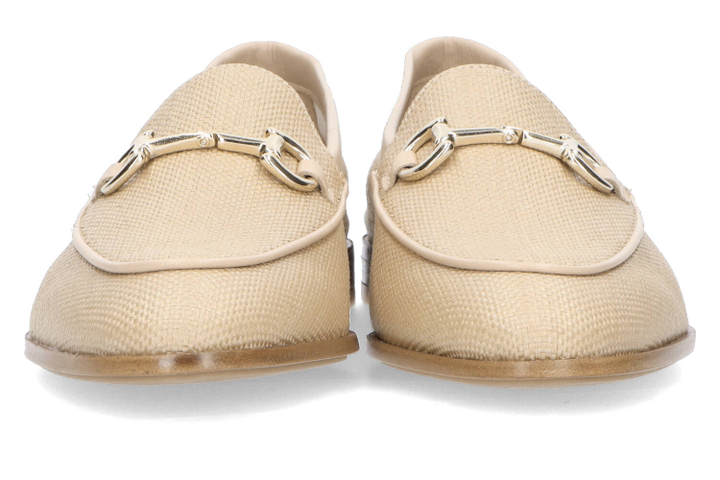 Beige mocassins in raffia Frau