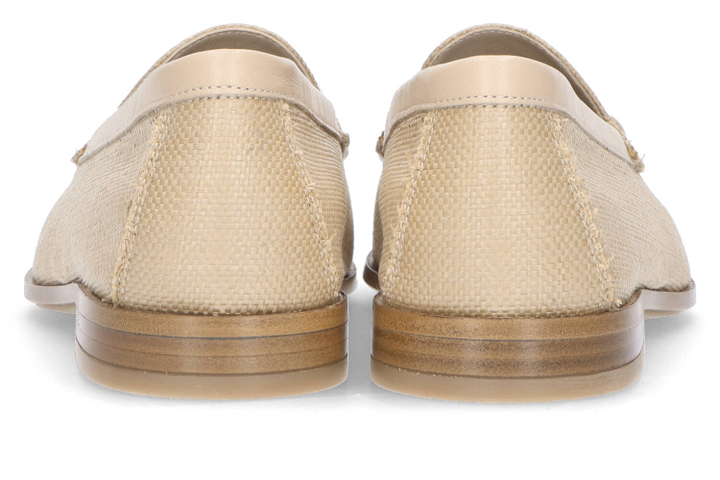 Beige mocassins in raffia Frau