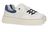 Witte lage sneakers met blauw detail Frau