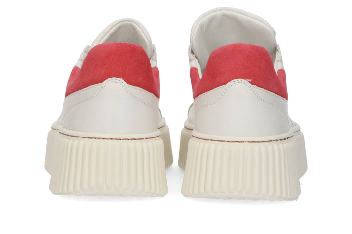 Witte lage sneakers met roze detail Frau