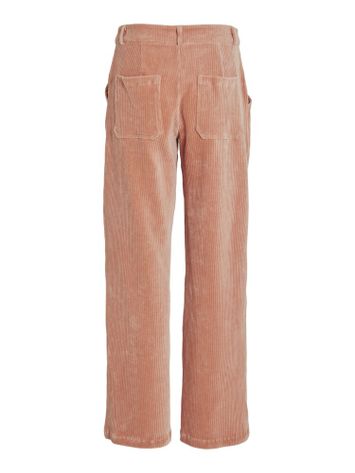 Roze lange broek in ribfluweel Vikita Vila 