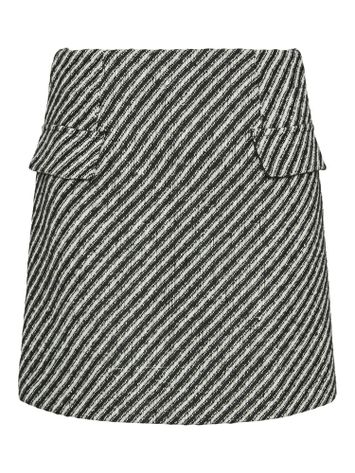 Zwart witte gestreepte wollen rok Yaspeppy Y.A.S