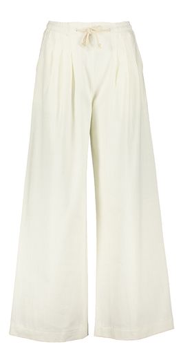 Witte wijdvallende broek met elastiek Jaxx By-Bar