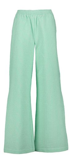 Groene gestreepte wijde broek met elastiek Randy By-Bar