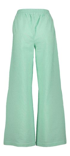 Groene gestreepte wijde broek met elastiek Randy By-Bar