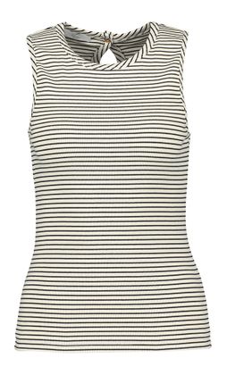 By-Bar Ecru top met blauw strepenpatroon Loop
