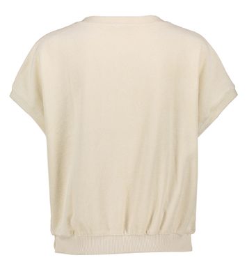 Ecru t-shirt in badstof met V-hals en korte mouwen Tyler By-Bar
