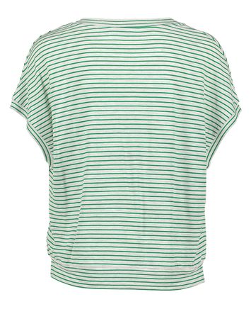 Beige t-shirt met V-hals en groene strepen Tyler By-Bar