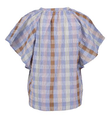 Multicolor blouse in dambordpatroon Vina By-Bar