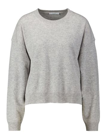 Lichtgrijze wollen pull met ronde hals Holly By-Bar
