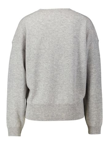 Lichtgrijze wollen pull met ronde hals Holly By-Bar