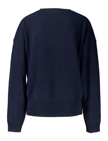 Donkerblauwe trui in merino wol Holly By-Bar