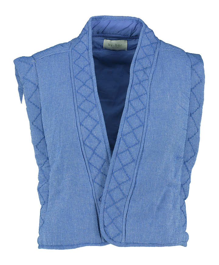 Blauwkleurige katoenen gilet met borduursel Isla By-Bar