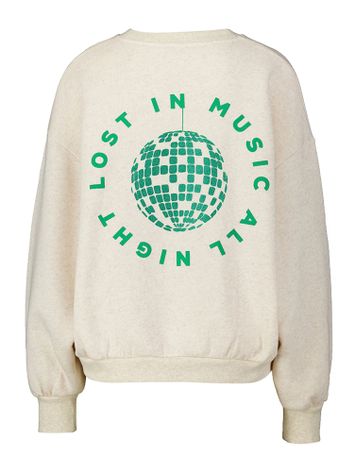 Beige sweater met groene opdruk Bibi Disco By-Bar