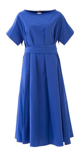 Kobalt blauwe wijdvallende jurk Finish Max Mara Weekend 