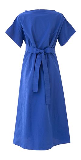 Kobalt blauwe wijdvallende jurk Finish Max Mara Weekend 