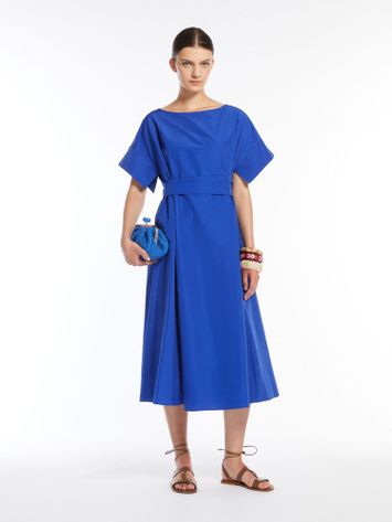 Kobalt blauwe wijdvallende jurk Finish Max Mara Weekend 