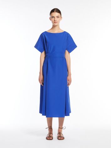 Kobalt blauwe wijdvallende jurk Finish Max Mara Weekend 