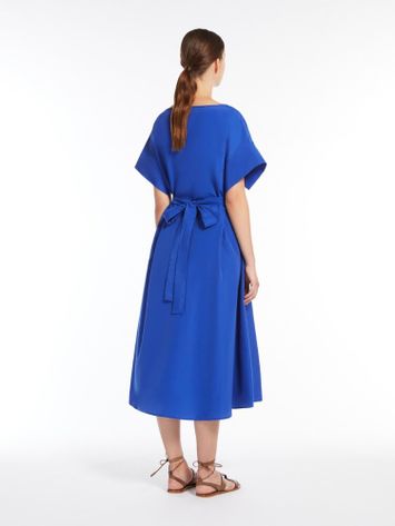 Kobalt blauwe wijdvallende jurk Finish Max Mara Weekend 