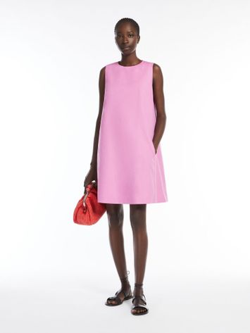 Roze korte katoen en linnen jurk Racer Max Mara Weekend 