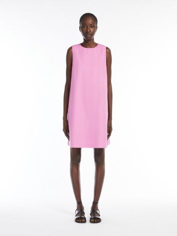 Roze korte katoen en linnen jurk Racer Max Mara Weekend 