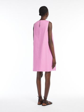 Roze korte katoen en linnen jurk Racer Max Mara Weekend 