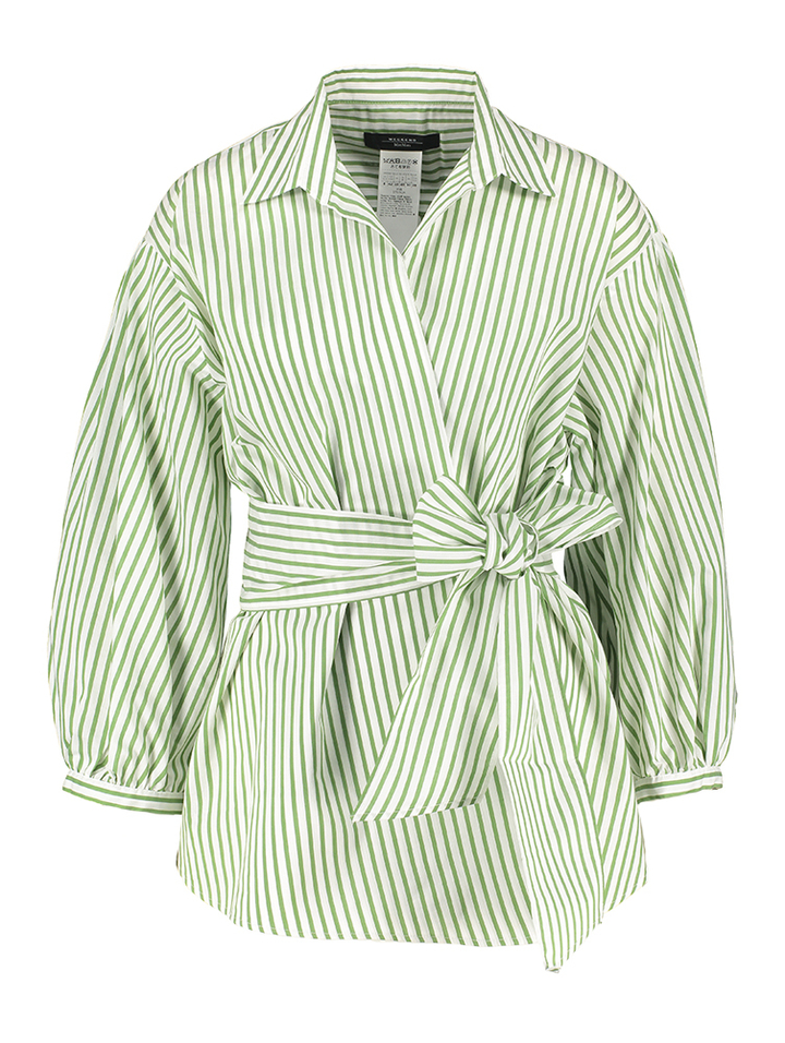 Wit met groen gestreept bloes met lange mouwen Ceci Max Mara