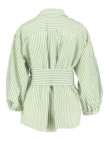Wit met groen gestreept bloes met lange mouwen Ceci Max Mara