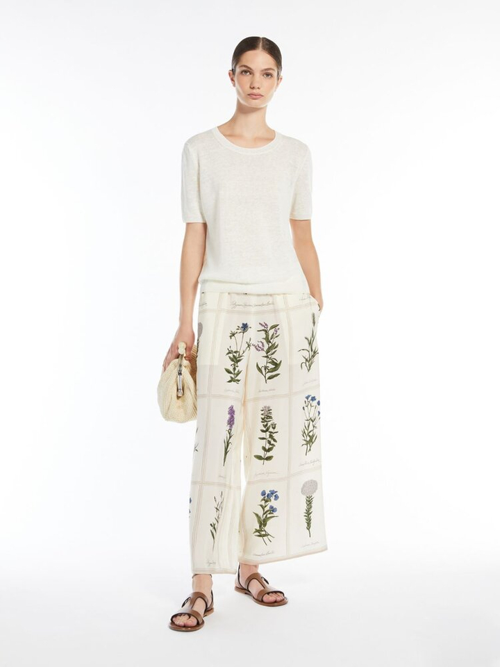 Beige linnen trui met korte mouw Pancone Max Mara