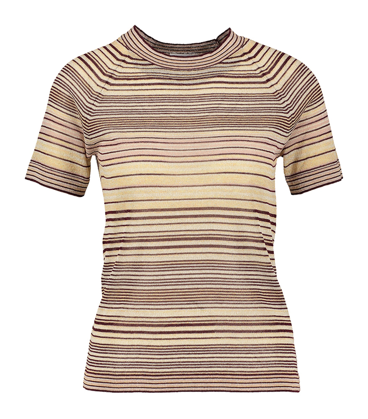 Multicolor gestreepte t-shirt met korte mouwen Nathale Marella