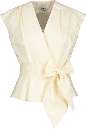Marella Ecru top met drukknop in de taille Bronze