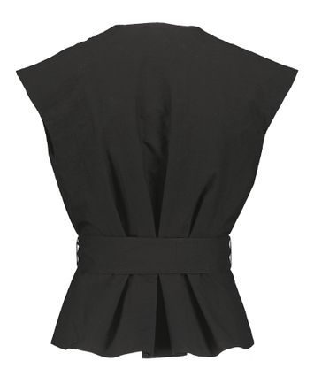 Zwarte bloes met plooien Bronzo Marella 